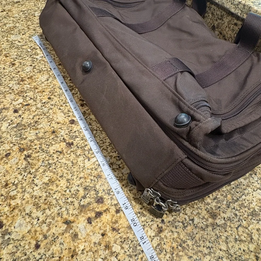 Tumi Vintage Brown Canvas Expandable Large Weekender Carry On Bag Travel 80-90s